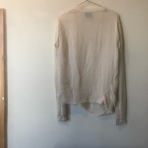 Phillip Lim Cream  blouse with knit sleeves - Picture 3 of 6